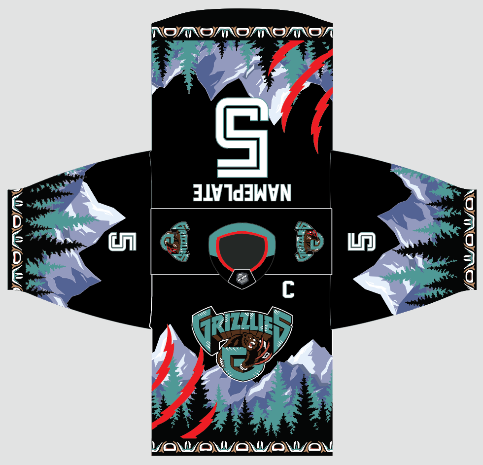 BC Grizzlies - Black Jersey (Sublimated) | *Pre-ORDER*