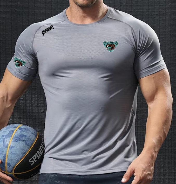 BC Grizzlies - Dri-Fit Shirt (Grey with sponsors) | *Pre-ORDER*