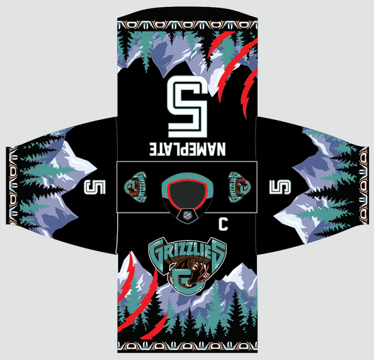 BC Grizzlies - Black Jersey (Sublimated) | *Pre-ORDER*